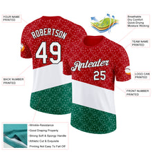 Laden Sie das Bild in den Galerie-Viewer, Custom Red White Green-Black 3D Pickleball Balls Performance T-Shirt

