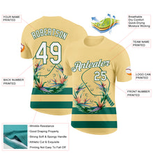 Загрузить изображение в средство просмотра галереи, Custom Yellow White-Green 3D Pickleball Paddles Balls Floral Performance T-Shirt
