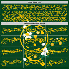 Charger l&#39;image dans la galerie, Custom Green Yellow 3D Pickleball Paddles Balls Floral Performance T-Shirt
