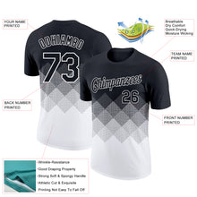 Загрузить изображение в средство просмотра галереи, Custom Black White 3D Pattern Design Gradient Square Shapes Performance T-Shirt
