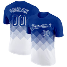 Charger l&#39;image dans la galerie, Custom Royal White 3D Pattern Design Gradient Square Shapes Performance T-Shirt
