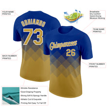 Charger l&#39;image dans la galerie, Custom Royal Old Gold-White 3D Pattern Design Gradient Square Shapes Performance T-Shirt
