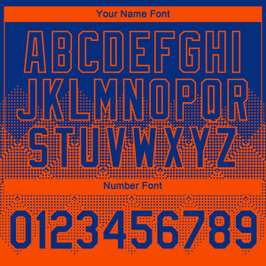 Custom Royal Orange 3D Pattern Design Gradient Square Shapes Performance T-Shirt