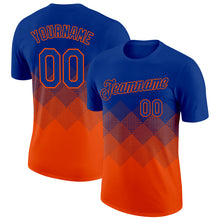 Charger l&#39;image dans la galerie, Custom Royal Orange 3D Pattern Design Gradient Square Shapes Performance T-Shirt
