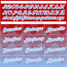 Загрузить изображение в средство просмотра галереи, Custom Red Light Blue-White 3D Pattern Design Gradient Square Shapes Performance T-Shirt
