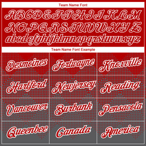 Custom Red Steel Gray-White 3D Pattern Design Gradient Square Shapes Performance T-Shirt