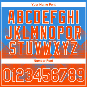 Custom Powder Blue Orange-White 3D Pattern Design Gradient Square Shapes Performance T-Shirt