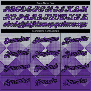 Custom Gray Purple-Black 3D Pattern Design Gradient Square Shapes Performance T-Shirt