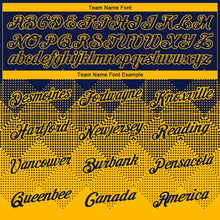 Charger l&#39;image dans la galerie, Custom Navy Gold 3D Pattern Design Gradient Square Shapes Performance T-Shirt
