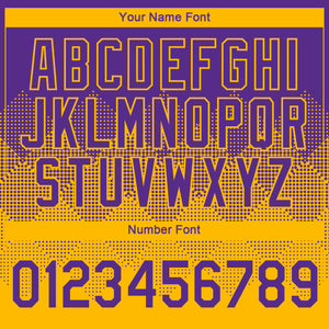Custom Purple Gold 3D Pattern Design Gradient Square Shapes Performance T-Shirt