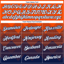 Загрузить изображение в средство просмотра галереи, Custom Orange White-Navy 3D Pattern Design Gradient Square Shapes Performance T-Shirt
