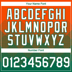 Custom Orange White-Kelly Green 3D Pattern Design Gradient Square Shapes Performance T-Shirt