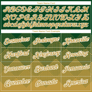 Custom Green Old Gold-White 3D Pattern Design Gradient Square Shapes Performance T-Shirt
