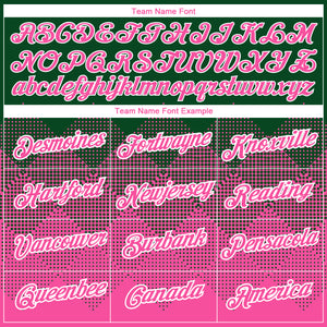 Custom Green Pink-White 3D Pattern Design Gradient Square Shapes Performance T-Shirt