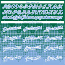 Загрузить изображение в средство просмотра галереи, Custom Kelly Green Light Blue-White 3D Pattern Design Gradient Square Shapes Performance T-Shirt
