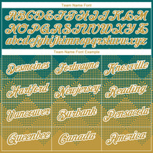 Laden Sie das Bild in den Galerie-Viewer, Custom Teal Old Gold-White 3D Pattern Design Gradient Square Shapes Performance T-Shirt

