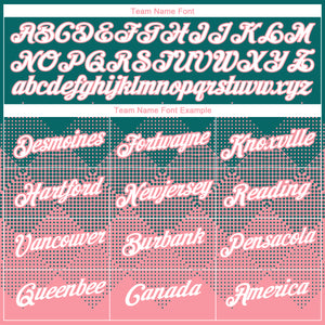 Custom Teal White-Medium Pink 3D Pattern Design Gradient Square Shapes Performance T-Shirt