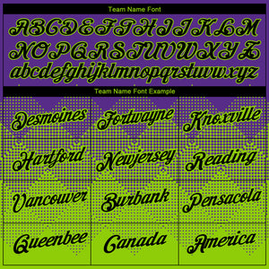 Custom Purple Black-Neon Green 3D Pattern Design Gradient Square Shapes Performance T-Shirt