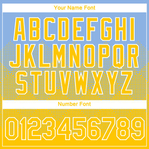 Custom Light Blue Yellow-White 3D Pattern Design Gradient Square Shapes Performance T-Shirt