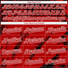 Laden Sie das Bild in den Galerie-Viewer, Custom Black Red-White 3D Pattern Design Splash Grunge Fragment Authentic Baseball Jersey
