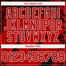 Laden Sie das Bild in den Galerie-Viewer, Custom Black Red-White 3D Pattern Design Splash Grunge Fragment Authentic Baseball Jersey
