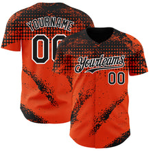 Load image into Gallery viewer, Custom Black Orange-White 3D Pattern Design Splash Grunge Fragment Authentic Baseball Jersey

