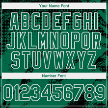 Charger l'image dans la galerie, Custom Black Kelly Green-White 3D Pattern Design Splash Grunge Fragment Authentic Baseball Jersey
