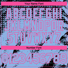 Charger l'image dans la galerie, Custom Black Light Blue-Pink 3D Pattern Design Splash Grunge Fragment Authentic Baseball Jersey
