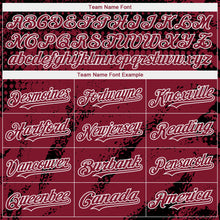 Charger l'image dans la galerie, Custom Black Crimson-White 3D Pattern Design Splash Grunge Fragment Authentic Baseball Jersey
