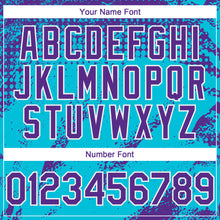 Charger l'image dans la galerie, Custom Purple Lakes Blue-White 3D Pattern Design Splash Grunge Fragment Authentic Baseball Jersey
