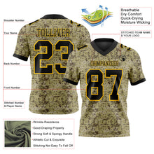 Загрузить изображение в средство просмотра галереи, Custom Camo Black-Yellow 3D Pattern Salute To Service Authentic Football Jersey
