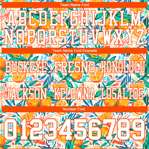 Custom White Orange 3D Pattern Fruit Mesh Authentic Football Jersey