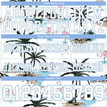 Загрузить изображение в средство просмотра галереи, Custom White Light Blue 3D Pattern Hawaii Palm Trees Authentic Football Jersey
