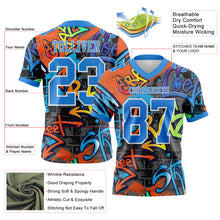Laden Sie das Bild in den Galerie-Viewer, Custom Graffiti Pattern Powder Blue-White 3D Pattern Splash Authentic Football Jersey
