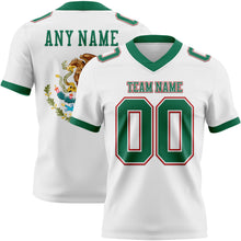 Загрузить изображение в средство просмотра галереи, Custom White Kelly Green-Red 3D Pattern Mexico Authentic Football Jersey
