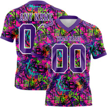 Laden Sie das Bild in den Galerie-Viewer, Custom Graffiti Pattern Purple-White 3D Pattern Splash Authentic Football Jersey
