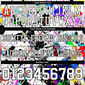 Custom Graffiti Pattern White-Black 3D Pattern Splash Authentic Football Jersey