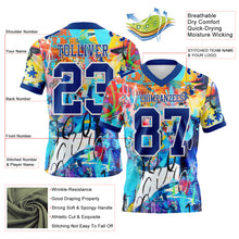 Laden Sie das Bild in den Galerie-Viewer, Custom Graffiti Pattern Royal-White 3D Pattern Authentic Football Jersey
