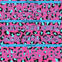 Laden Sie das Bild in den Galerie-Viewer, Custom Pink Sky Blue-Black 3D Pattern Leopard Print Mesh Authentic Football Jersey
