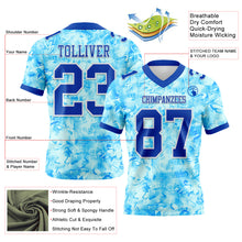Laden Sie das Bild in den Galerie-Viewer, Custom Graffiti Pattern Thunder Blue-White 3D Pattern Scratch Authentic Football Jersey

