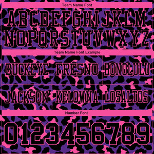 Custom Purple Black-Pink 3D Pattern Leopard Print Authentic Football Jersey