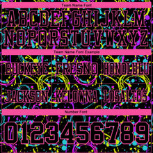 Laden Sie das Bild in den Galerie-Viewer, Custom Graffiti Pattern Black-Pink 3D Pattern Neon Splash Authentic Football Jersey
