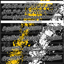 Загрузить изображение в средство просмотра галереи, Custom Black Yellow-White 3D Pattern Design Splash Authentic Baseball Jersey
