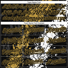 Загрузить изображение в средство просмотра галереи, Custom Black Old Gold-White 3D Pattern Design Splash Authentic Baseball Jersey
