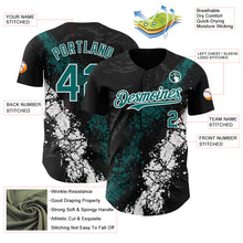 Charger l'image dans la galerie, Custom Black Teal-White 3D Pattern Design Splash Authentic Baseball Jersey

