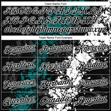 Charger l'image dans la galerie, Custom Black Teal-White 3D Pattern Design Splash Authentic Baseball Jersey
