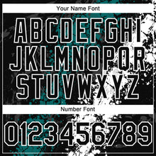 Charger l'image dans la galerie, Custom Black Teal-White 3D Pattern Design Splash Authentic Baseball Jersey
