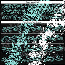 Charger l'image dans la galerie, Custom Black Ice Blue-White 3D Pattern Design Splash Authentic Baseball Jersey
