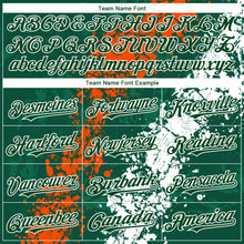 Charger l'image dans la galerie, Custom Green Orange-White 3D Pattern Design Splash Authentic Baseball Jersey
