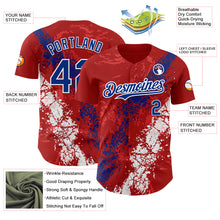 Charger l'image dans la galerie, Custom Red Royal-White 3D Pattern Design Splash Authentic Baseball Jersey
